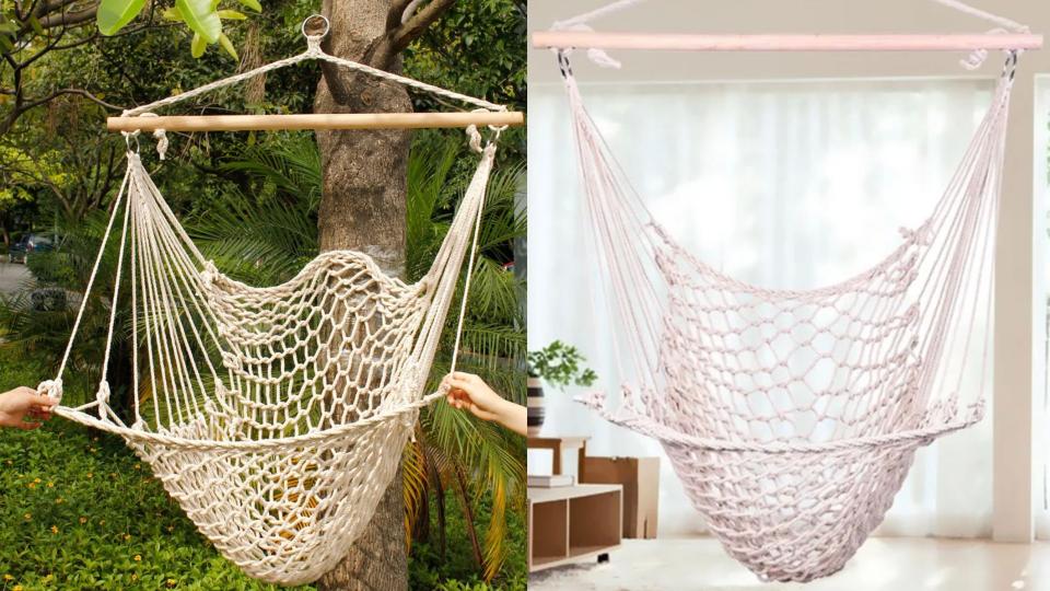 This intensive hanging chair is sturdy and strong.