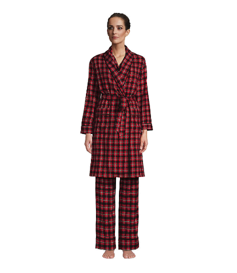 3) Women's Flannel 4 Piece Pajama Set