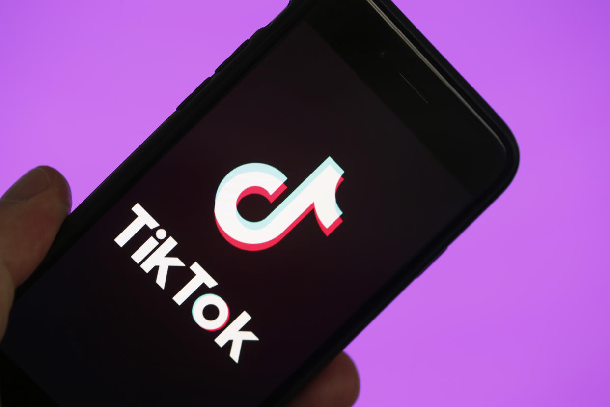 PARIS, FRANCE - MARCH 05: In this photo illustration, the social media application logo, Tik Tok is displayed on the screen of an iPhone on March 05, 2019 in Paris, France. The social network broke the rules for the protection of children's online privacy (COPPA) and was fined $ 5.7 million. The fact TikTok criticized is quite serious in the United States, the platform, which currently has more than 500 million users worldwide, collected data that should not have asked minors. TikTok, also known as Douyin in China, is a media app for creating and sharing short videos. Owned by ByteDance, Tik Tok is a leading  video platform in Asia, United States, and other parts of the world. In 2018, the application gained popularity and became the most downloaded app in the U.S. in October 2018. (Photo by Chesnot/Getty Images)