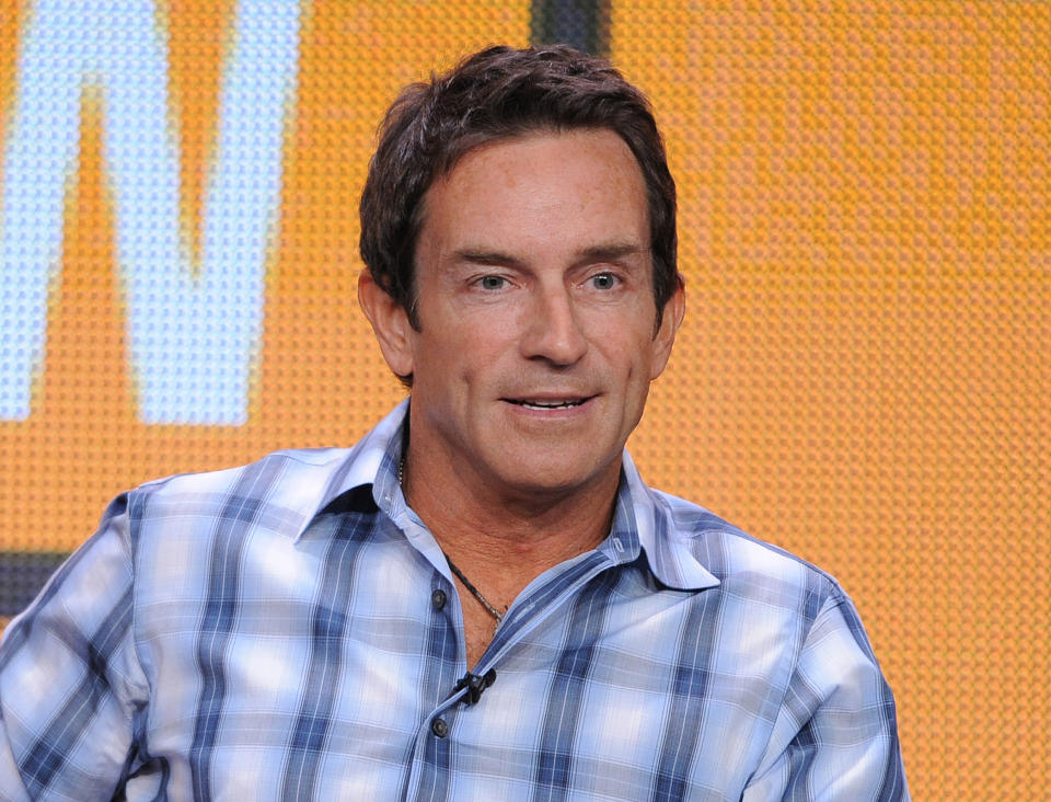 FILE - This July 29, 2012 file photo shows TV host Jeff Probst participating in the CBS "The Jeff Probst Show" TCA panel in Beverly Hills, Calif. Probst is part of a crowded Class of 2012 in the syndicated talk world. Even though he's spent the past decade in prime time as host of television's most consistently successful reality show, he's less known than his rivals _ Katie Couric, Steve Harvey and Ricki Lake. His first week's guests include a couple in their 90s who met and got married within two weeks, three women in their 80s who dispense sex advice, stars of the documentary "The Queen of Versailles" who talk about their effort to build a big new house, and an 8-year-old girl who founded an organization to make the world a better place. (Photo by Jordan Strauss/Invision/AP, file)