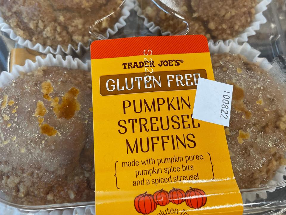 box of pumpkin streusel muffins from trader joes