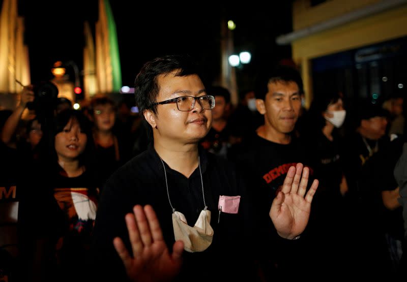 FILE PHOTO: Pro-democracy protesters attend a rally to demand the government to resign in Bangkok