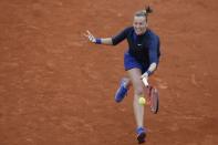 French Open - Roland Garros - Montenegro's Danka Kovinic vs Petra Kvitova of the Czech Republic - Paris, France - 22/05/16 Petra Kvitova returns a shot. REUTERS/Pascal Rossignol