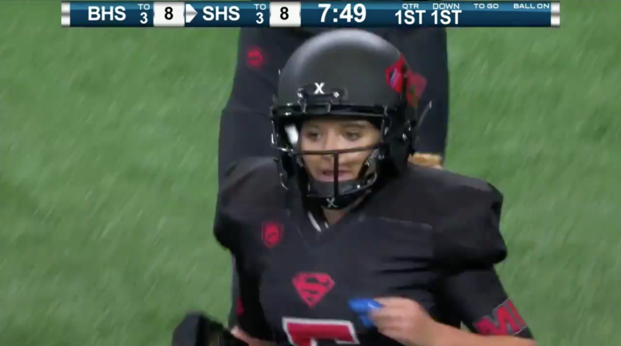 K-Lani Nava became the first girl to play in a Texas high school football title game. (Facebook)