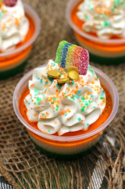 <p>Sparkles to Sprinkles</p><p>These will be a hit at your St. Paddy's Day party!</p><p><strong>Get the recipe: <a href="https://www.sparklestosprinkles.com/st-patricks-day-jello-shots/?fbclid=IwAR2jK0QjuQ2-tAMxSr49iG_Jt8PAZ_LwtPAgWzxLKLpV3zt21KA3_hkld3I" rel="nofollow noopener" target="_blank" data-ylk="slk:St. Paddy's Day Jello Shots;elm:context_link;itc:0;sec:content-canvas" class="link rapid-noclick-resp">St. Paddy's Day Jello Shots</a></strong></p><p><strong>Related: </strong><strong><a href="https://parade.com/1079921/kristamarshall/green-jello-salad-mormon-recipe/" rel="nofollow noopener" target="_blank" data-ylk="slk:Green Jello Salad Recipe;elm:context_link;itc:0;sec:content-canvas" class="link rapid-noclick-resp">Green Jello Salad Recipe </a></strong></p>