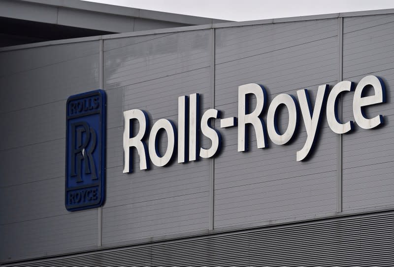 FILE PHOTO: A Rolls-Royce logo is seen at the company's aerospace engineering and development site in Bristol