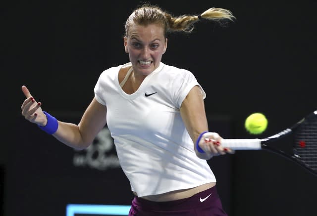 Petra Kvitova at the Brisbane International tennis tournament in Australia
