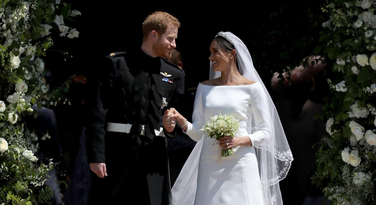 The Duke and Duchess of Sussex today mark two years since they walked down the aisle (Getty Images)