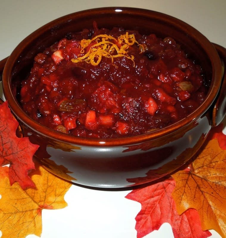 <p>Melissa's Southern Style Kitchen</p><p>This Cranberry-Apple Fruit Chutney is sweet and chunky and can be made up to two weeks in advance. If you like toasted nuts in chutney, they can also be added for a little crunch. <a href="http://www.melissassouthernstylekitchen.com/cranberry-apple-fruit-chutney/" rel="nofollow noopener" target="_blank" data-ylk="slk:Get the recipe here.;elm:context_link;itc:0;sec:content-canvas" class="link rapid-noclick-resp">Get the recipe here.</a></p>