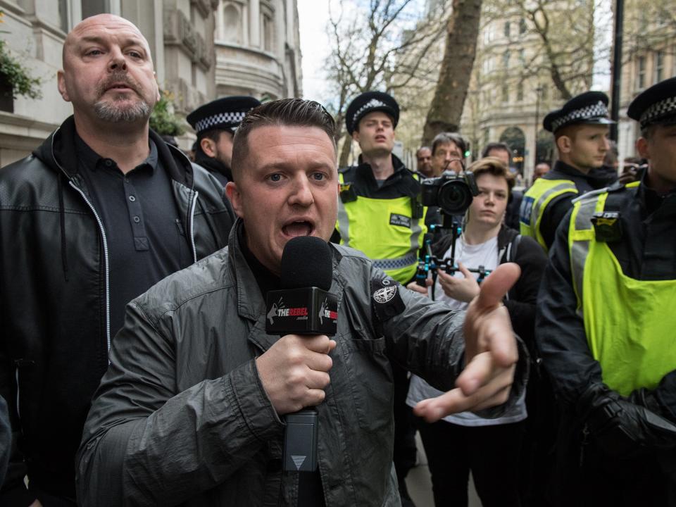 Tommy Robinson is among high profile figures characterising social media takedowns as attacks on freedom of speechChris J Ratcliffe/Getty