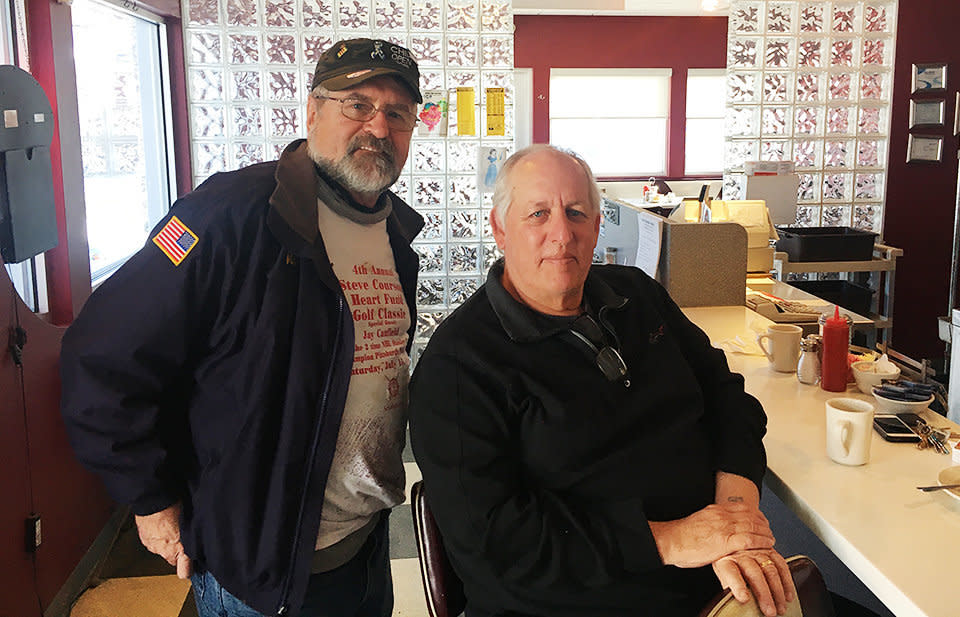 Alex Nakoneczny, 67, a retired coal miner, and Greg McIlheny, 67, owner of Shelley's Pike Inn Diner, are staunch Democrats who planned to vote for Conor Lamb in the special election without knowing much about him. They both supported Bernie Sanders in the 2016 primary and believe he would have defeated Trump in the general election, though they were happy to vote for Hillary Clinton. <br /><br />Trump performed well in the area because young people supported him, according to Nakoneczny. "They're tired of all these promises,"&nbsp;he said. "Everybody's promising 'em, nobody's ever doing nothing." <br /><br />Nakoneczny continued: "As much as Trump sucks, he's telling you, 'I'm putting yinz first. I'm doing what you wanna do.' But he's not doing it the right way, ya know what I mean?"