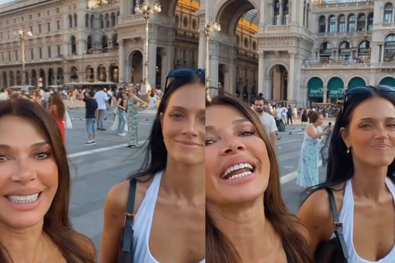 Catherine Fulop y Oriana Sabatini viajaron a Milán para ultimar detalles del casamiento (Foto: Captura de video)