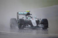 <p>Mercedes driver Nico Rosberg, of Germany, steers his car during the qualifying session for Sunday’s Formula One Hungary Grand Prix, at the Hungaroring racetrack, in Budapest, Hungary, July 23, 2016. (Photo: Darko Vojinovic/AP)</p>