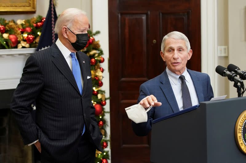 FILE PHOTO: U.S. President Biden gives an update on the Omicron variant in Washington