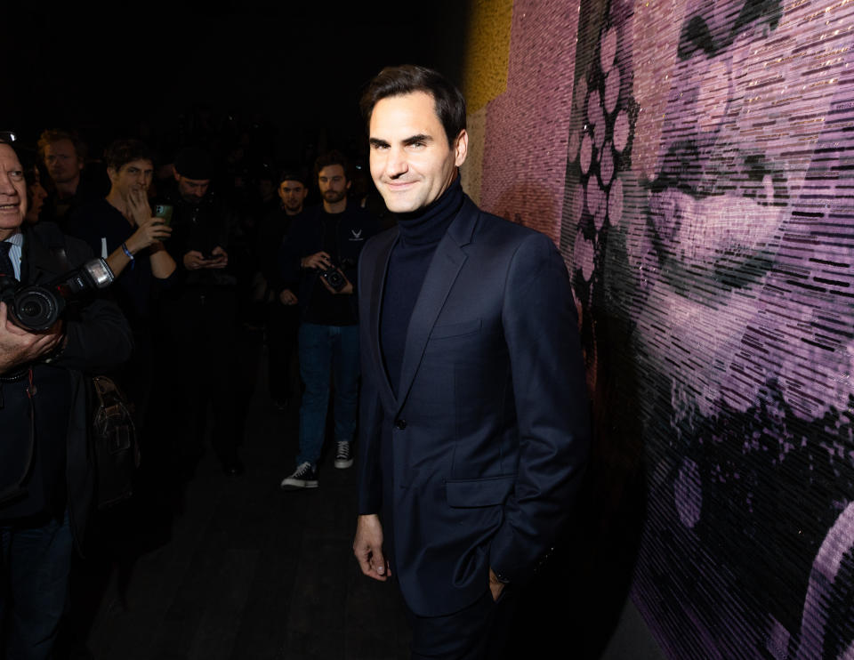 PARIS, FRANCE - JANUARY 23: (EDITORIAL USE ONLY - For Non-Editorial use please seek approval from Fashion House) Roger Federer attends the Christian Dior Haute Couture Spring Summer 2023 show as part of Paris Fashion Week  on January 23, 2023 in Paris, France. (Photo by Victor Boyko/Getty Images)