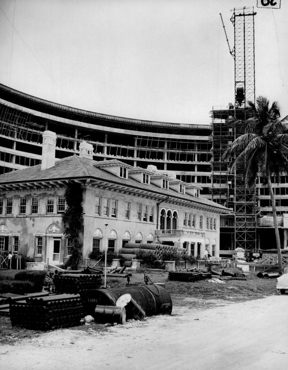 The old Firestone estate was used as a construction office by the Fontainebleau before it was demolished to make way for the pool and gardens