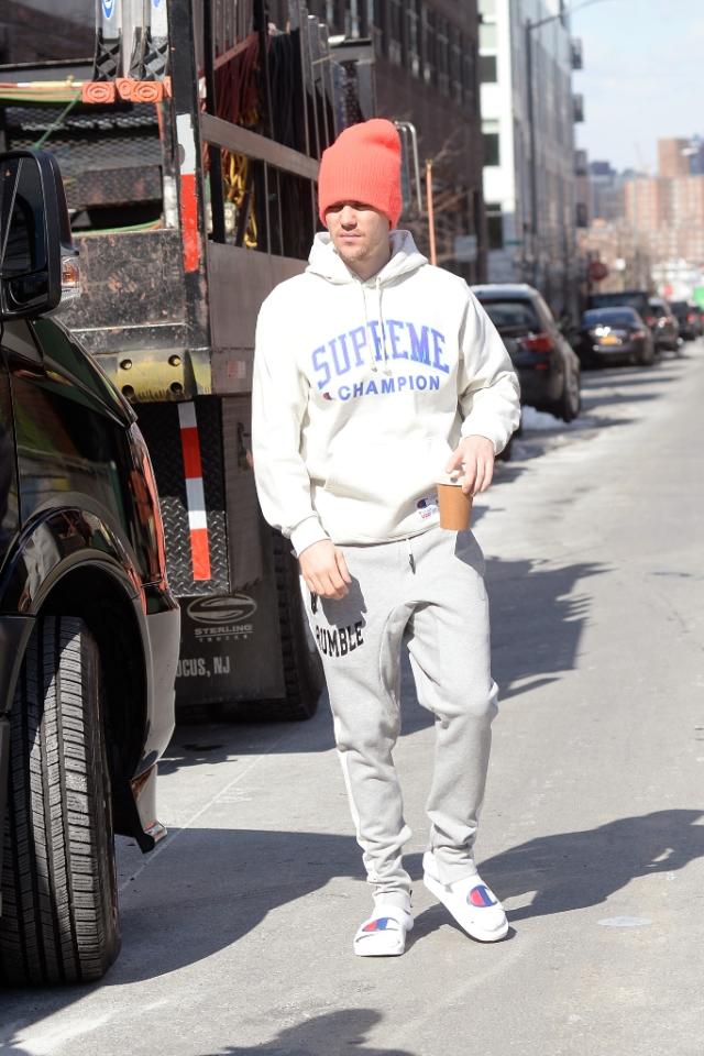 Justin Bieber Steps Out in Louis Vuitton House Slippers