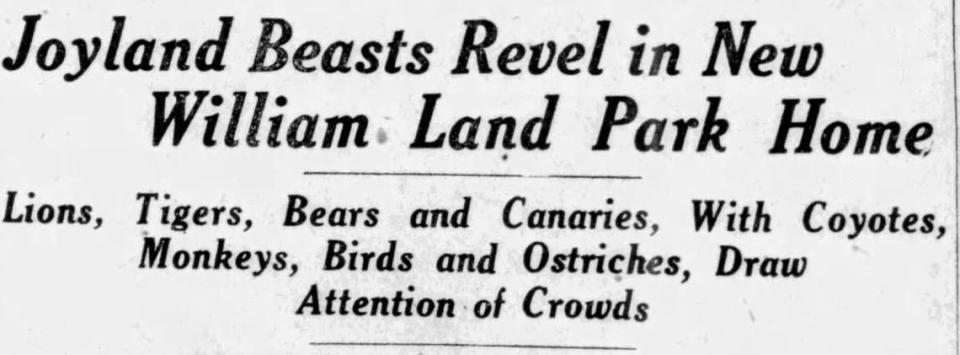 A story in the May 9, 1927, edition of The Sacramento Union, highlights the neighborhood's newest additions. The list included lions, tigers, bears, monkeys and more.