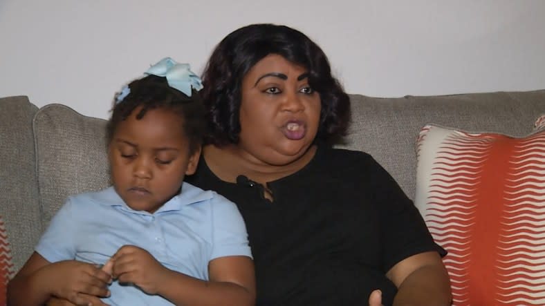 The family of Kaia Rolle, pictured above with her grandmother, Meralyn Kirkland, in 2019, has filed a lawsuit against the Orlando Police Department and the former officer who arrested and booked her when she was six years old. (Photo: Screenshot/YouTube.com/CBS17)