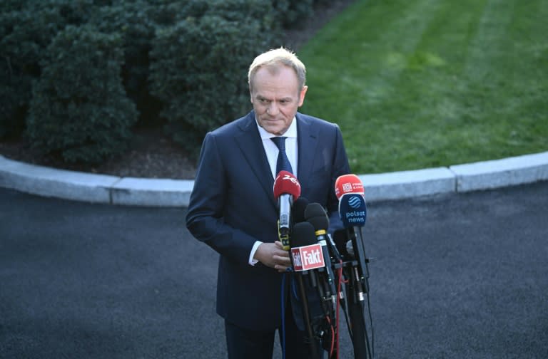 Le Premier ministre polonais Donald Tusk, le 12 mars 2024 à Washington (Brendan SMIALOWSKI)