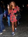 <p>Serena Williams throws up a peace sign while attending Candace Swanepoel's birthday party at Zero Bond in N.Y.C. on Oct. 21. </p>