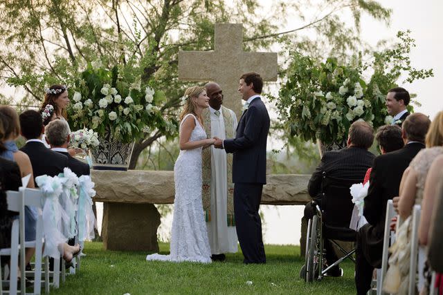 <p>Shealah Craighead/The White House via FilmMagic</p> Jenna Bush Hager and Henry Hager Prairie Chapel Ranch as Rev. Kirbyjohn Caldwell (C) presides May 10, 2008 near Crawford, Texas