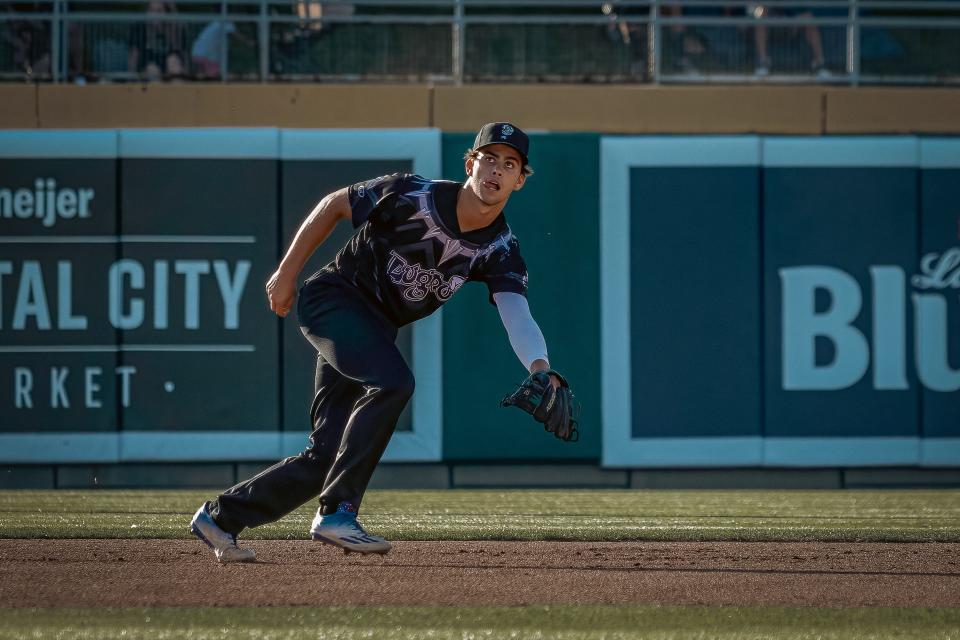 Lansing Lugnuts shortstop Max Muncy, the Oakland A's 2021 first-round draft pick, is among the prospects in Lansing that excite Athletics general manager David Forst.