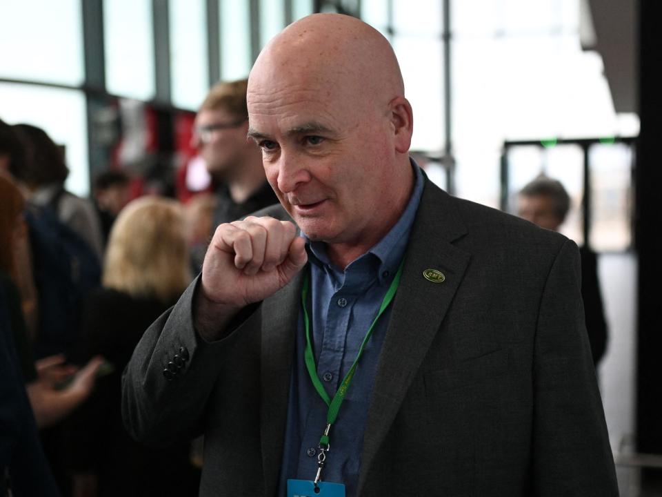 Union boss Mick Lynch is at the Labour Party conference (AFP via Getty Images)