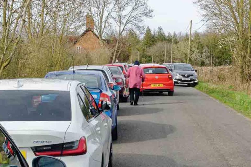 'GRIDLOCKED': Cars struggle to get past on the road by Croome Court. <i>(Image: John Hubble)</i>