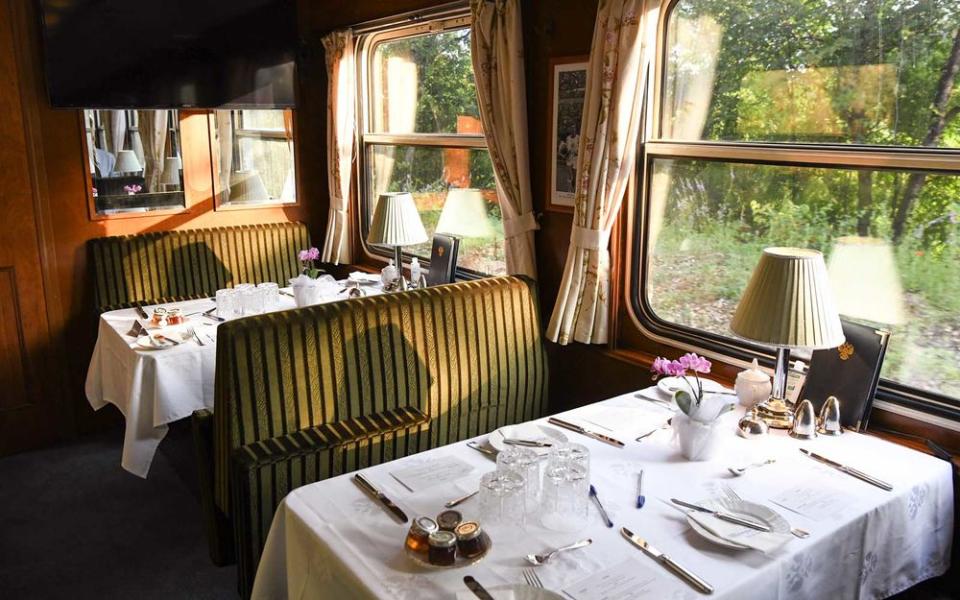 The dining car of the Danube Express. | Katherine Wolkoff