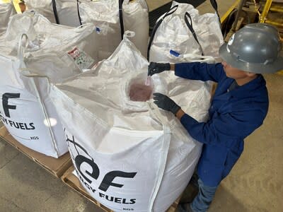 'On-spec' separated rare earth elements (neodymium-praseodymium) now being commercially produced at Energy Fuels' White Mesa Mill in Utah. (CNW Group/Energy Fuels Inc.)