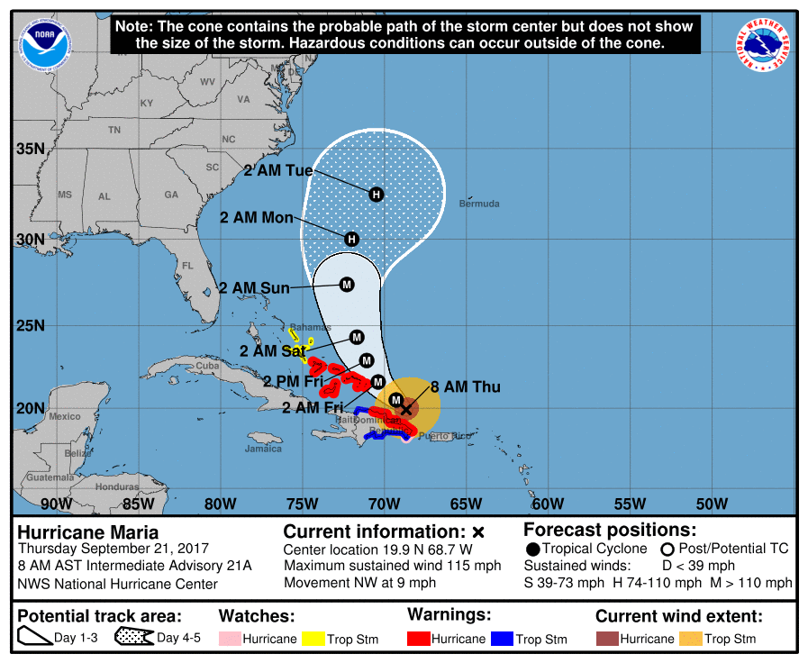 Hurricane Maria cone