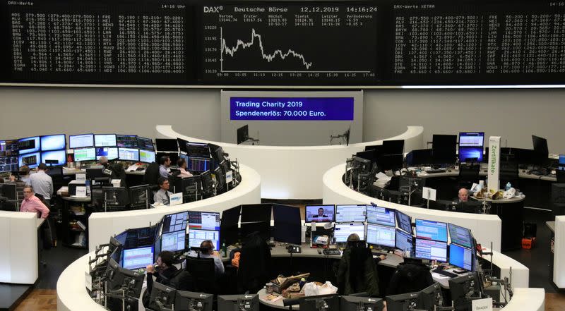 The German share price index DAX graph is pictured at the stock exchange in Frankfurt