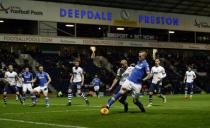 Britain Soccer Football - Preston North End v Leeds United - Sky Bet Championship - Deepdale - 26/12/16 Leeds United's Pontus Jansson in action with Preston's Alex Baptiste Mandatory Credit: Action Images / Adam Holt Livepic