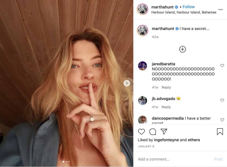 martha hunt engagement ring