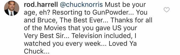 (Screenshot: Chuck Norris via Instagram)