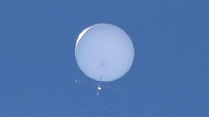 A photo of a white balloon spotted in Japan in 2020.