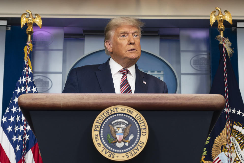 President Donald Trump addressed the media from the White House.