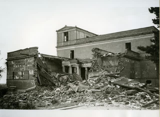 Photo courtesy of the Bavarian Administration of State The Pompejanum, Aschaffenburg, post-bombing