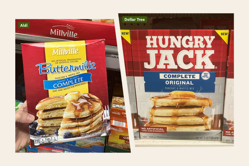 Aldi vs Dollar Tree: Pancake Mix