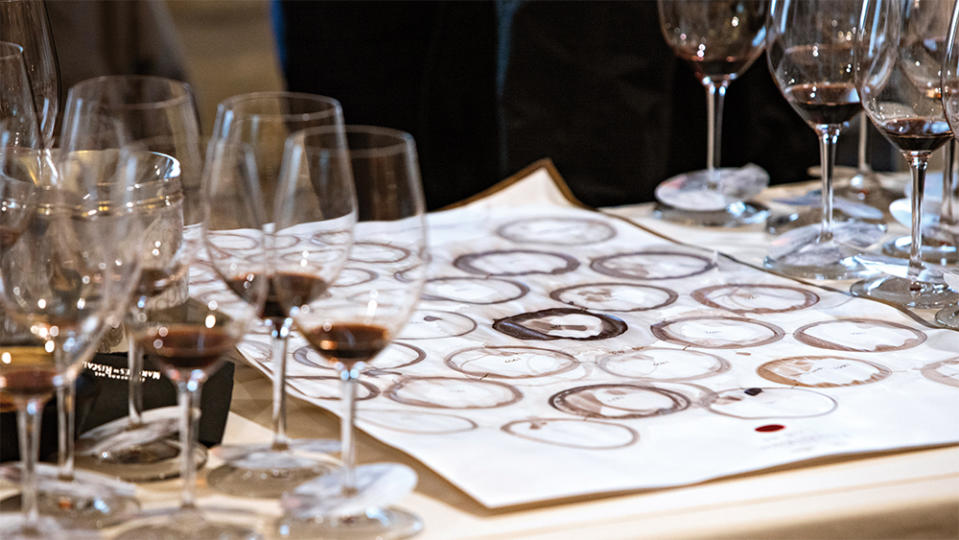 A sheet from a historic Rioja wine tasting session.