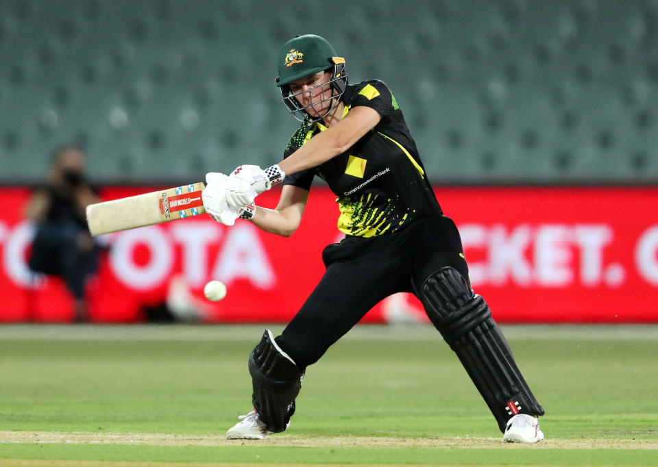 Tahlia McGrath, pictured here in Australia's win over England in the first Ashes T20.