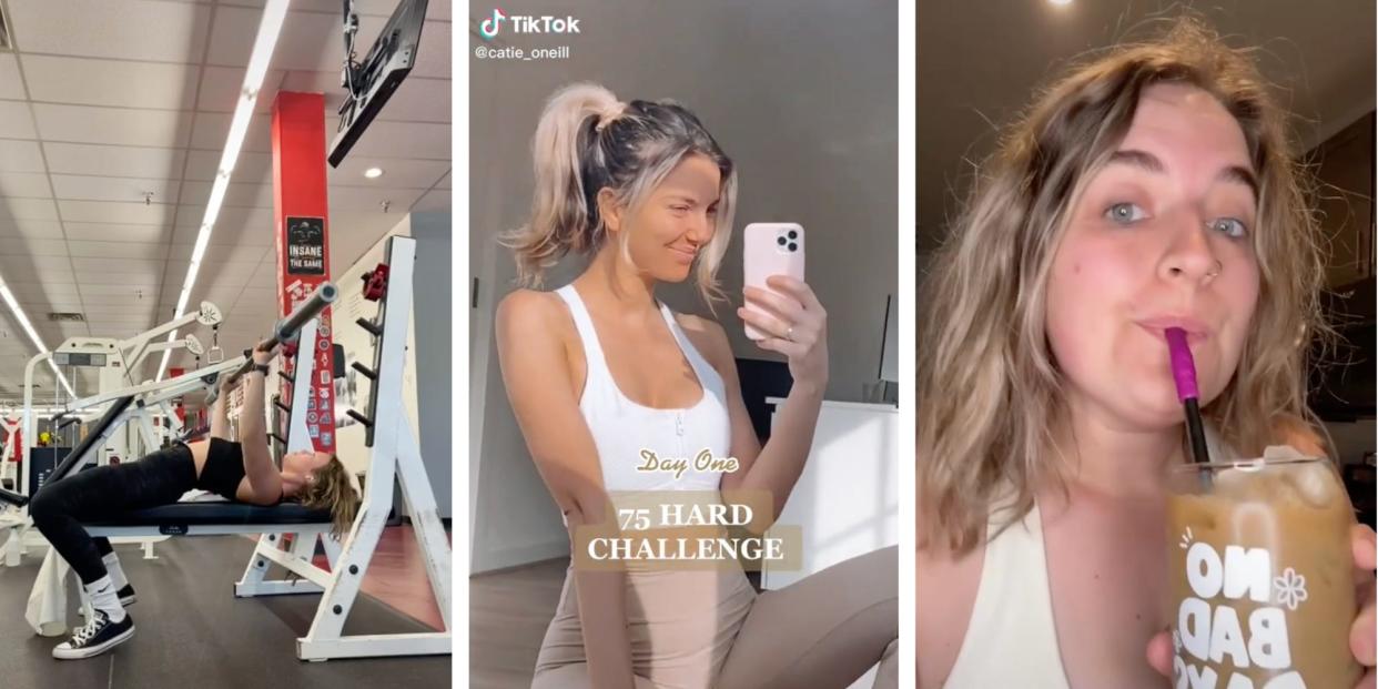 Screenshots from TikTok of people doing the challenge.