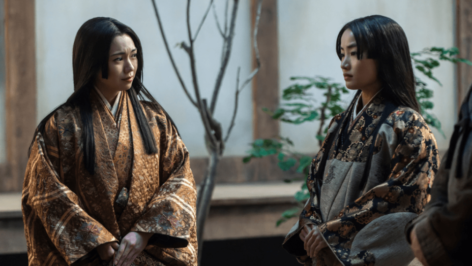 Fumi Mikado as Ochiba no Kata and Anna Sawai as Toda Mariko in “Shōgun” (Katie Yu/FX)