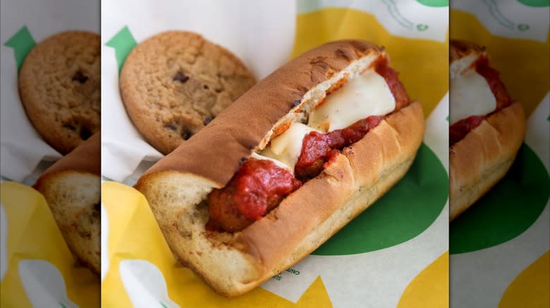 Subway Meatball Marinara with cookie