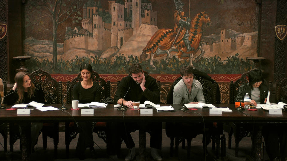 The cast of The Witcher season 4 at a table read