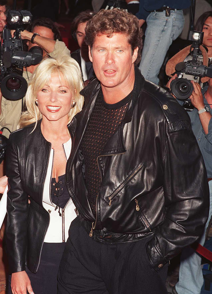 'Baywatch’ star David Hasselhoff brought his wife Pamela Bach to the “Batman Forever” premiere. The actors met on the set of 'Knight Rider’ in 1985 and were married for 16 years.