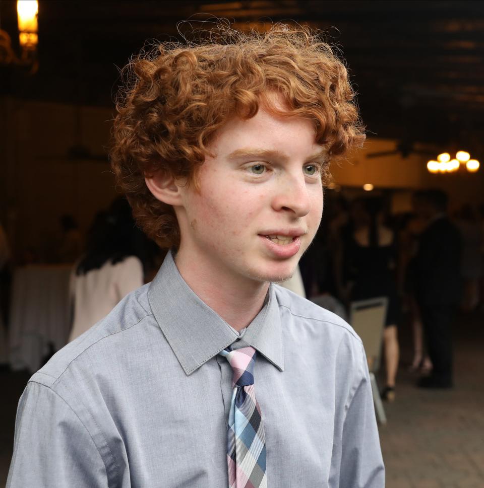 Thomas Lanks from Nanuet High School is pictured during the 55th Carroll F. Johnson Scholastic Achievement Dinner at the Westchester Marriott in Tarrytown, May 24, 2023. 