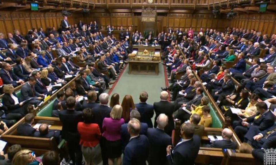 A packed debating chamber in the House of Commons