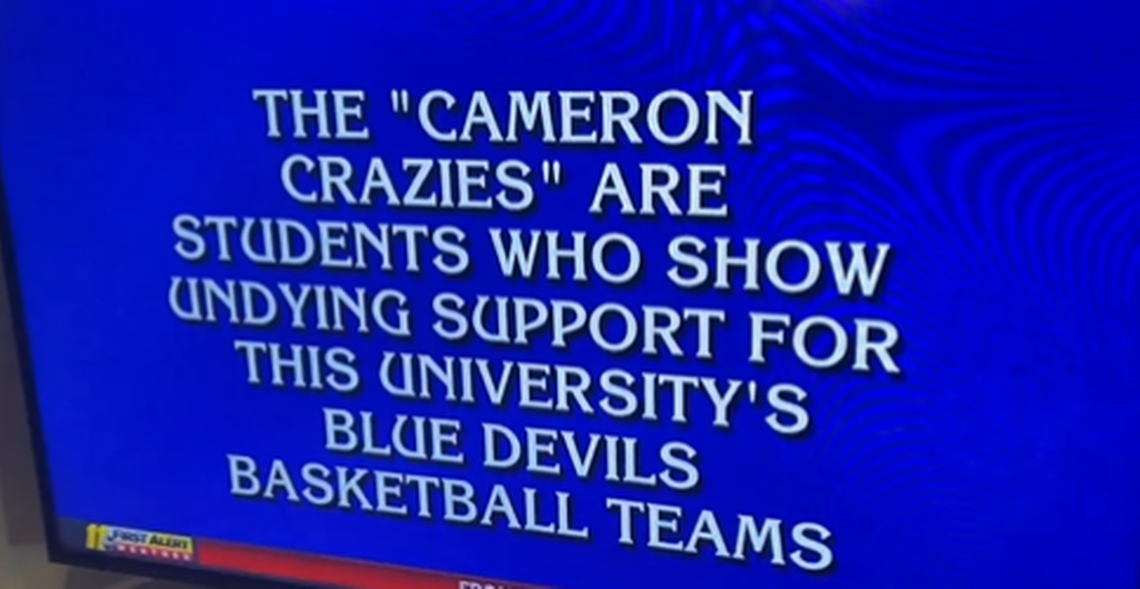 Duke University was the answer to a clue on “Jeopardy!” July 28, 2022.